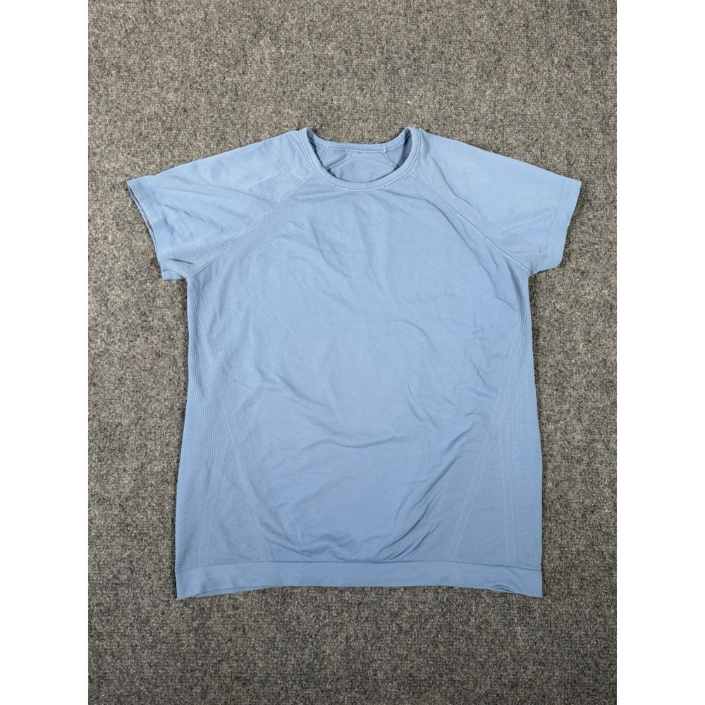 Athleta Seamless Short Sleeve Athletic Top Blue Womens Small Workout Yoga